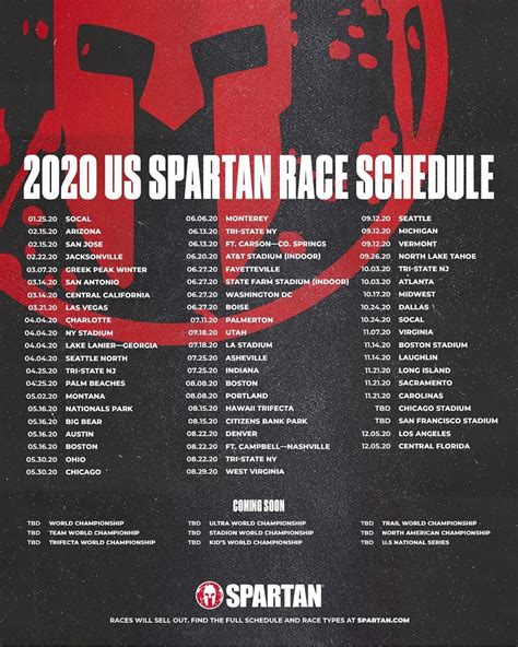 Spartan Race Calendar 2022